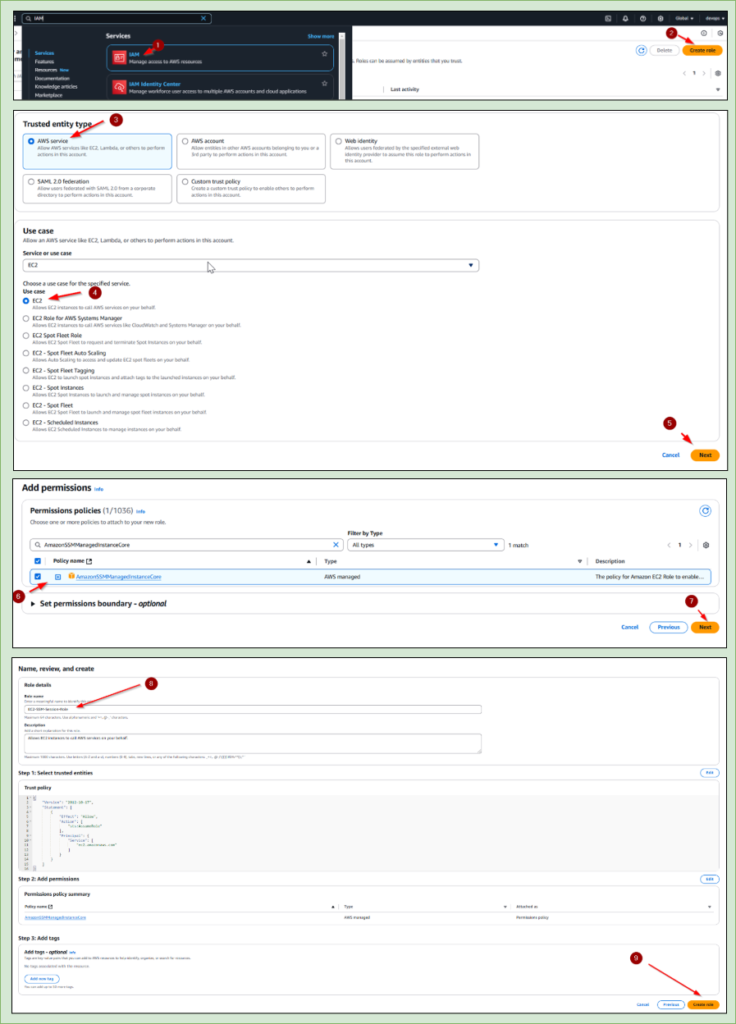 Create IAM Role for EC2 Instance