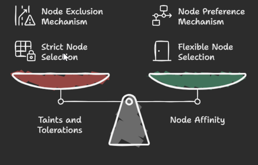 taints and tolerations vs node affinity comparision