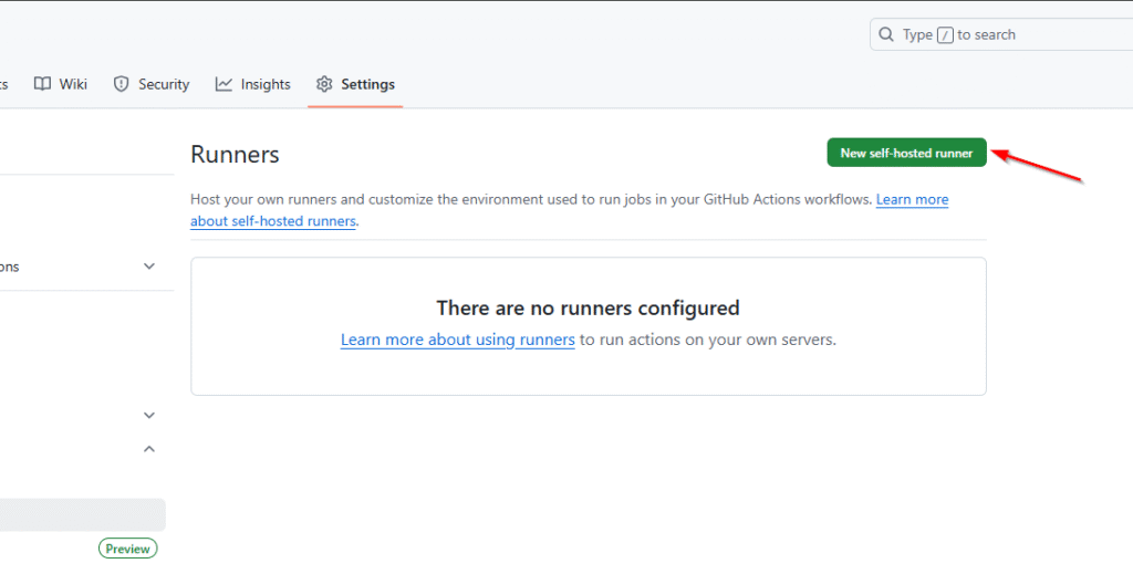 New Self Hosted Runner